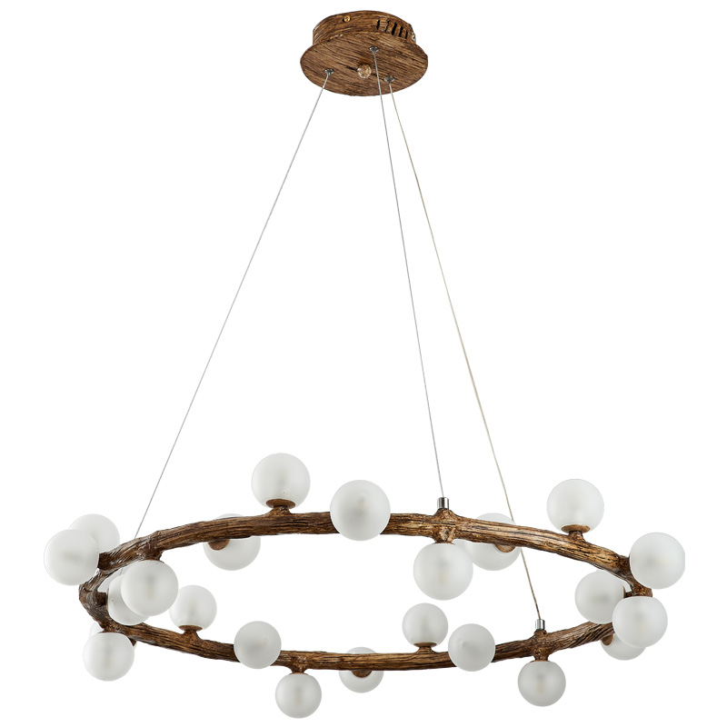 Люстра Circular Branch Chandelier Коричневый Белый в Уфе | Loft Concept 