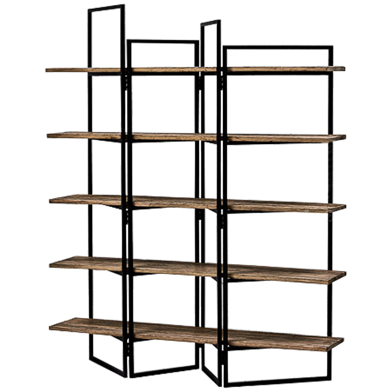 Стеллаж Luigi Loft Rack Черный Коричневый в Уфе | Loft Concept 