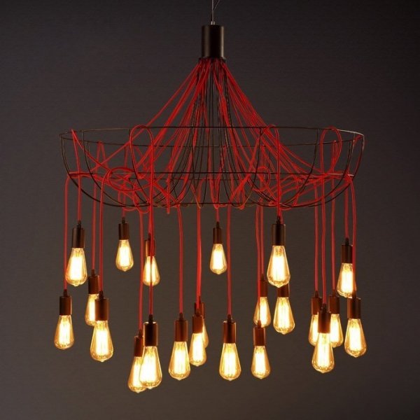 Люстра Blood Wire Chandelier Red 21 Красный Черный в Уфе | Loft Concept 