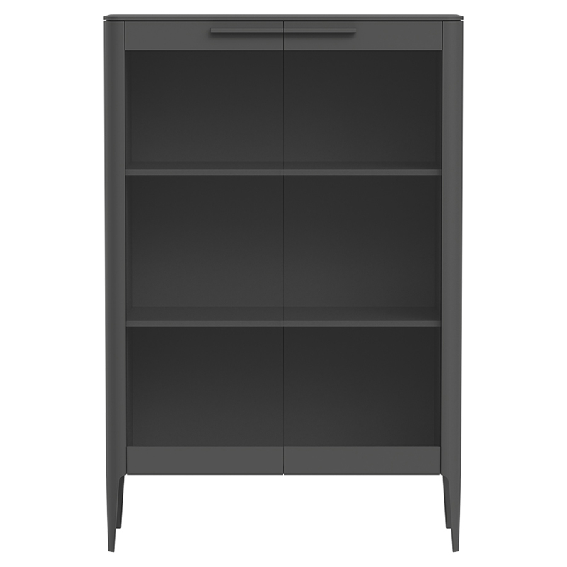 Витрина темно-серая с 2-мя стеклянными дверцами и 3-мя полками Type  Серый в Уфе | Loft Concept 