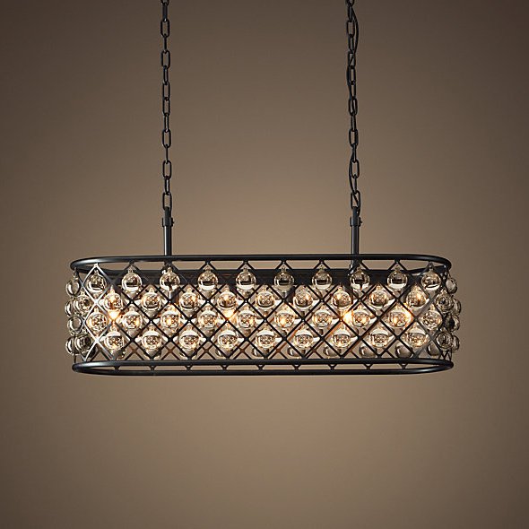 Люстра RH Spencer Rectangular Chandelier 80 Черный в Уфе | Loft Concept 