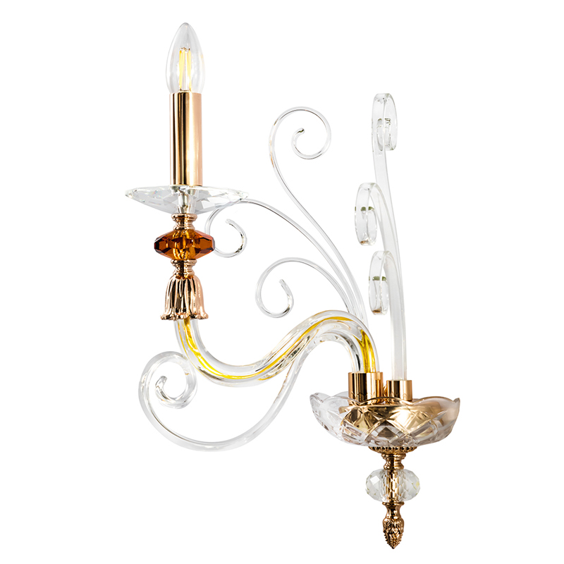 Бра с изогнутыми прозрачными элементами из стекла Twisted Glass Candles Золотой Прозрачное Стекло Бра с изогнутыми прозрачными элементами из стекла Twisted Glass Candles Золотой Прозрачное Стекло в Уфе | Loft Concept