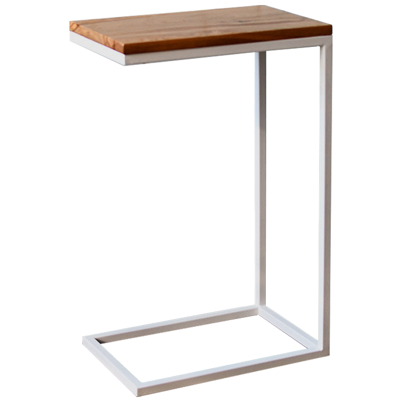 Приставной стол Hanson White Industrial Metal Rust Side Table Светлый дуб Белый в Уфе | Loft Concept 