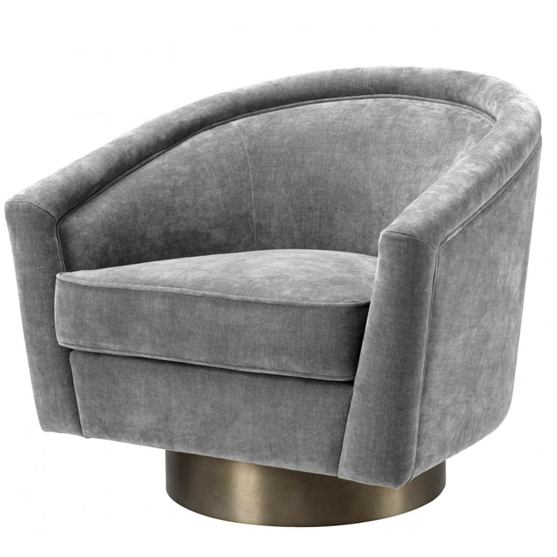 Кресло Eichholtz Swivel Chair Catene Grey Серый матовое золото в Уфе | Loft Concept 