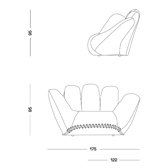 Дизайнерское кресло в форме руки Poltronova Joe Jeans Armchair в Уфе