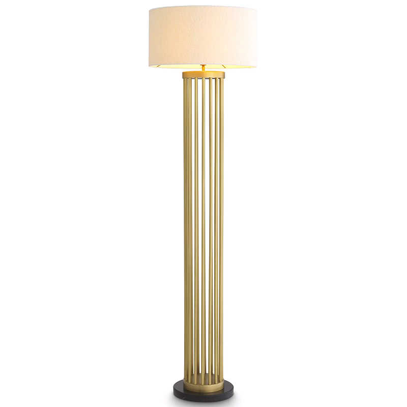 Торшер Eichholtz Floor Lamp Condo Brass Латунь Белый в Уфе | Loft Concept 