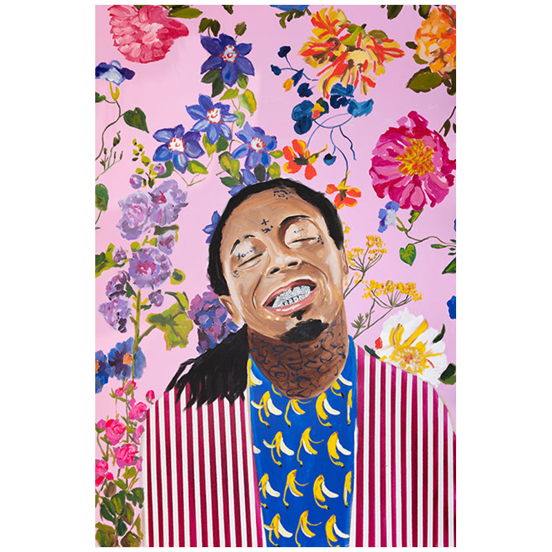 Картина Lil Wayne with Floral Background Мульти в Уфе | Loft Concept 