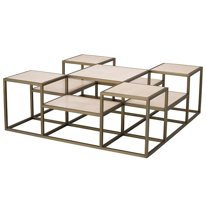 Кофейный стол Eichholtz Coffee Table Smythson Песочный Латунь в Уфе | Loft Concept 