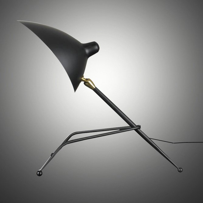 Настольная лампа Serge Mouille Tripod Desk Lamp Черный в Уфе | Loft Concept 