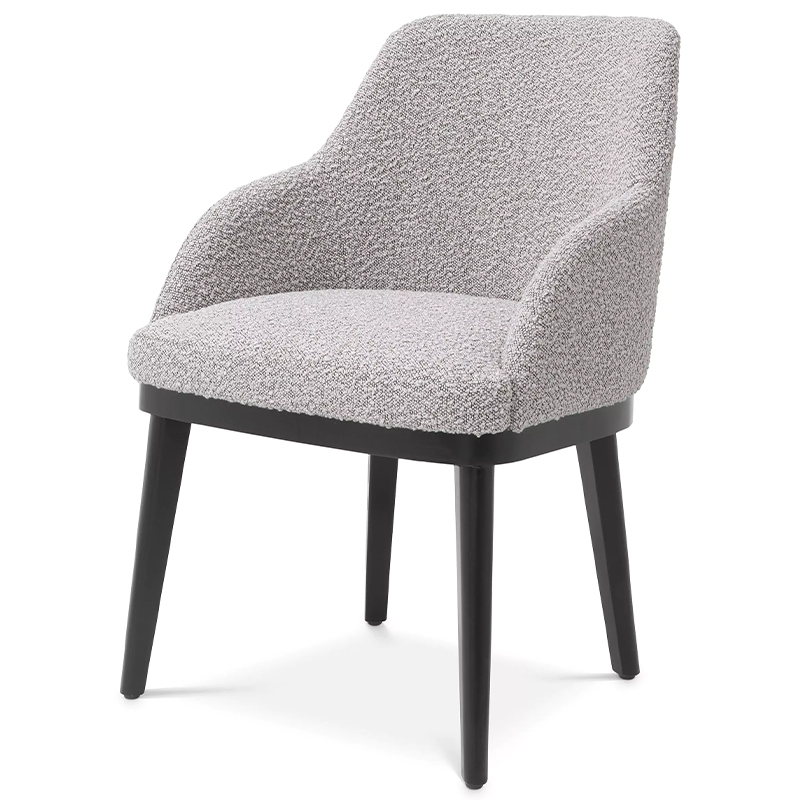 Стул Eichholtz Dining Chair Costa Boucle Grey Серый Черный в Уфе | Loft Concept 