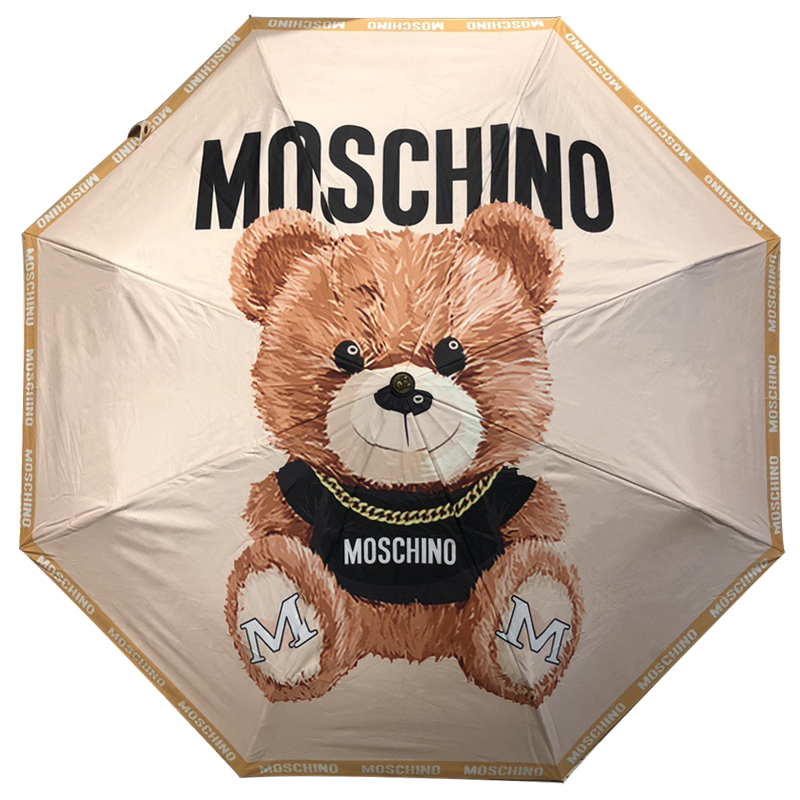 Зонт раскладной MOSCHINO дизайн 006 Бежевый цвет Коричневый Бежевый в Уфе | Loft Concept 