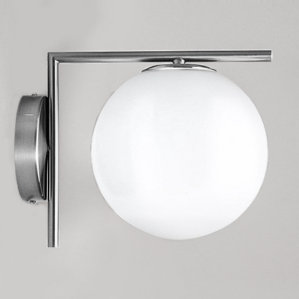 Бра IC Lighting Flos white ball IC C/W Chrome Белый Хром в Уфе | Loft Concept 