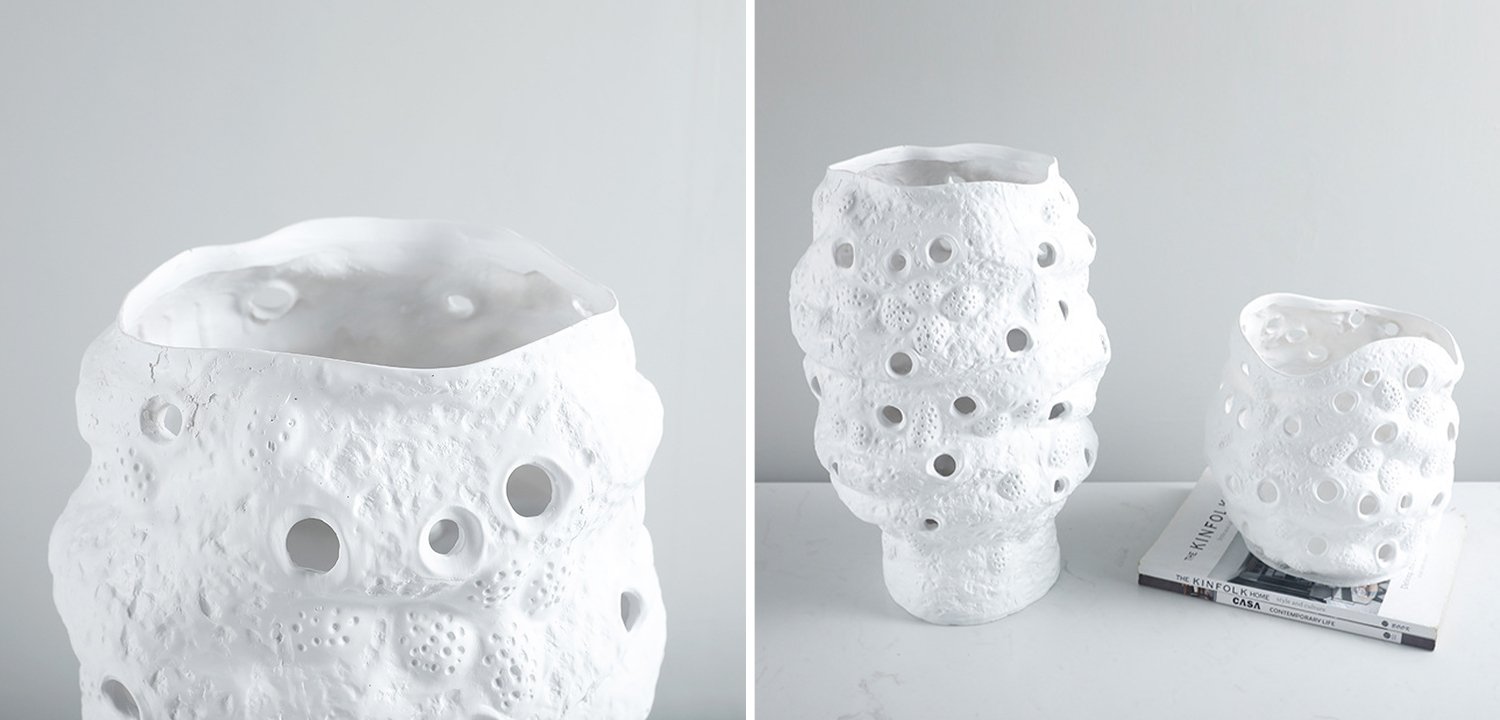 Ваза белая Rie White Vase S - фото