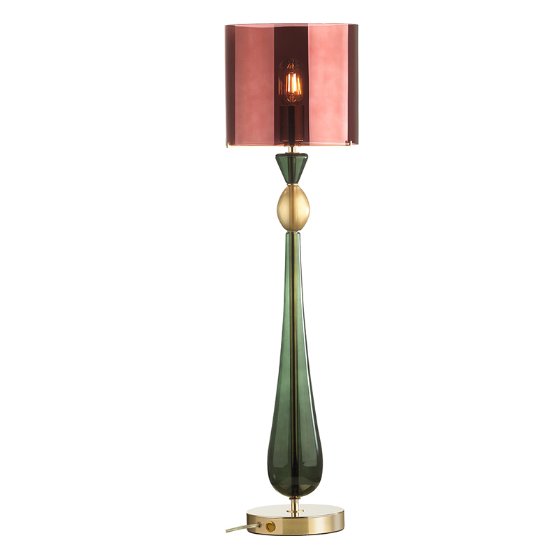 Настольная лампа Roser Burgundy Green Table Lamp Бургундский красный Золотой Зеленый в Уфе | Loft Concept 