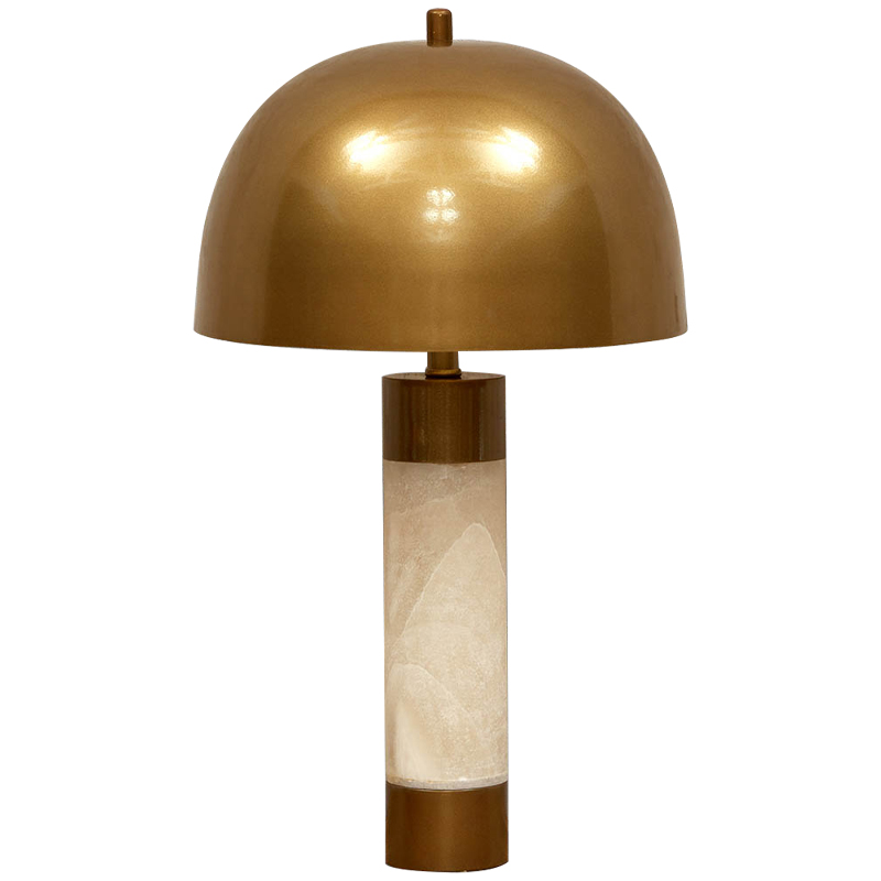 Настольная лампа с металлическим абажуром Gabriela Brass Table Lamp Латунь Бежевый в Уфе | Loft Concept 