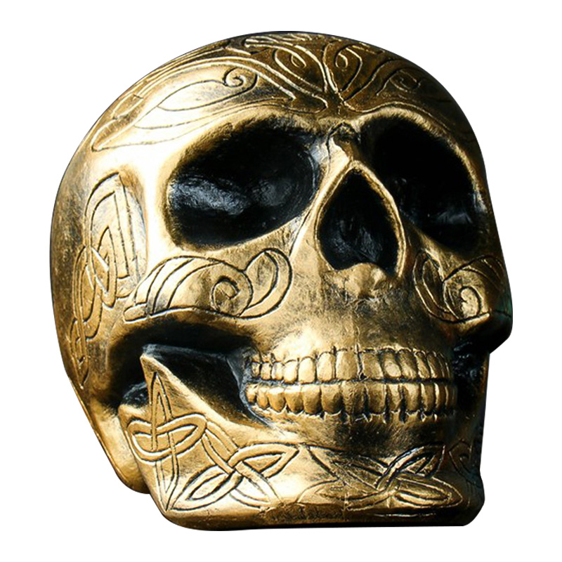 Статуэтка Golden Skull with Pattern Золотой в Уфе | Loft Concept 