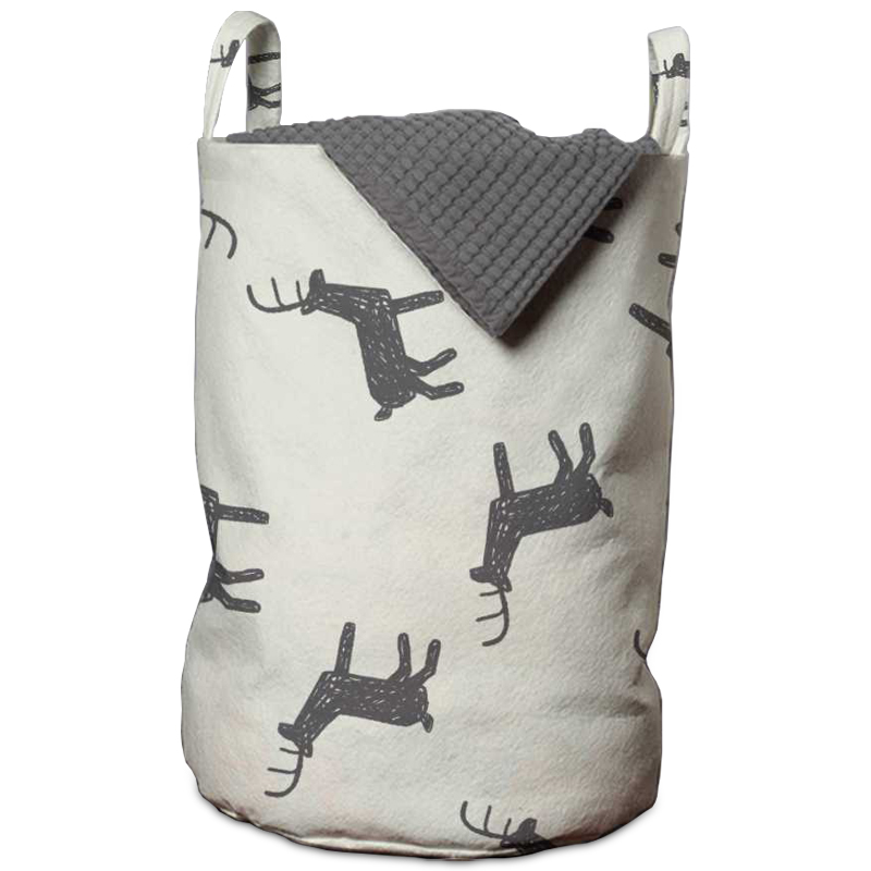 Корзина Deer Pattern Basket Белый Серый в Уфе | Loft Concept 