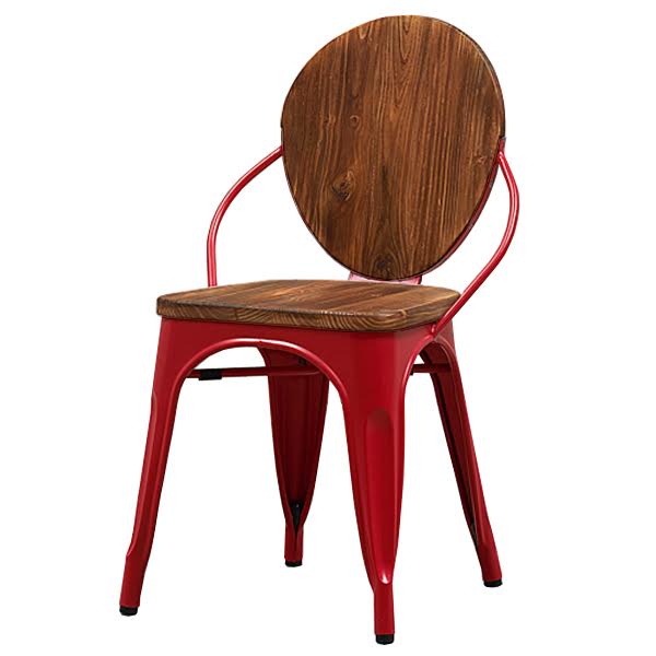 Стул Tolix chair Wooden Red Дуб темный Красный (Red) в Уфе | Loft Concept 