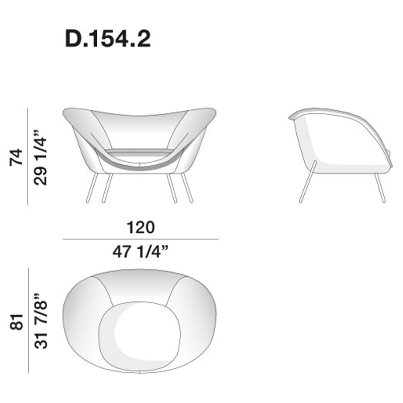 Дизайнерское кресло Gio Ponti D.154.2 Armchair в Уфе