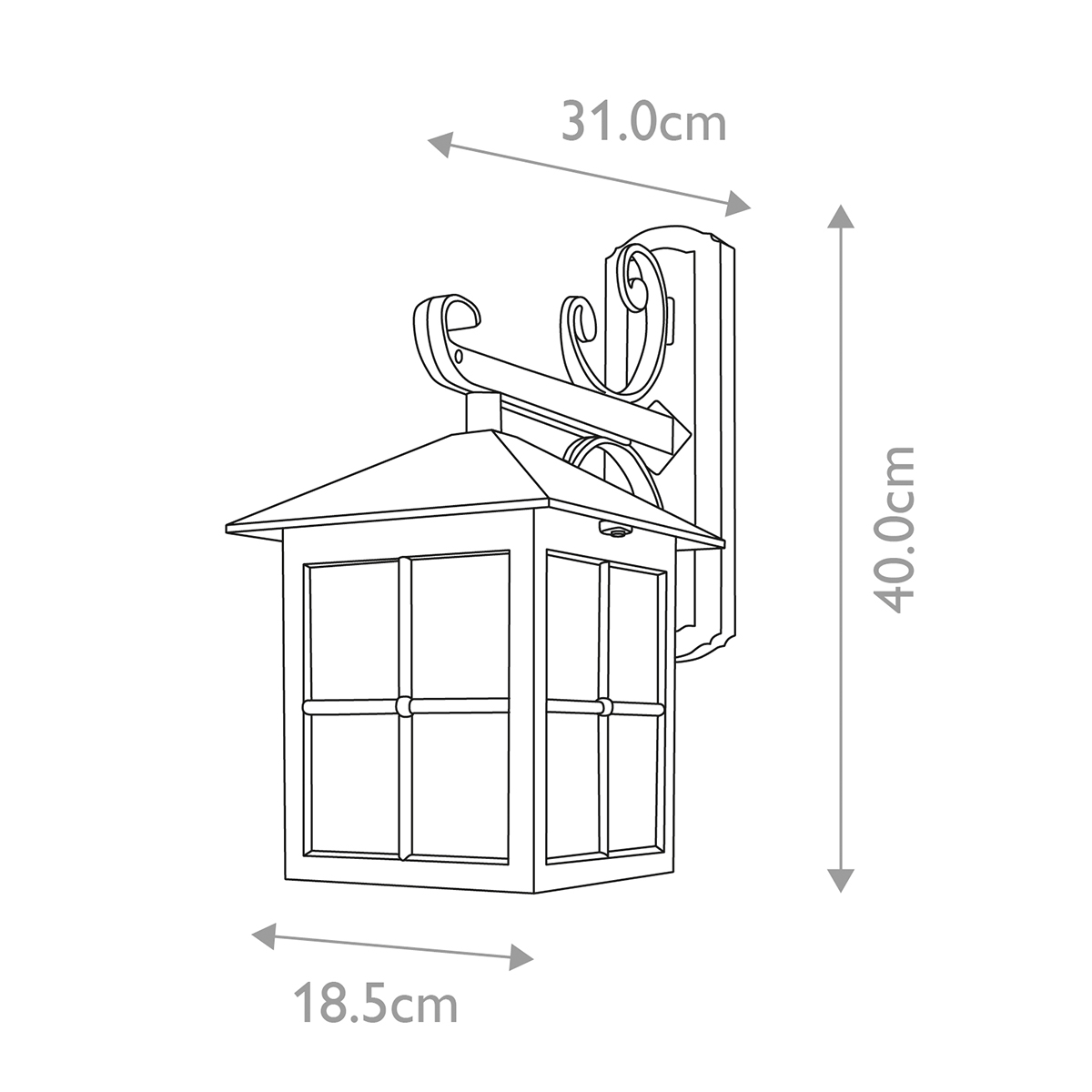Настенный фонарь черного цвета в форме фонаря с решетчатым плафоном и фактурным стеклом Elstead Lighting в Уфе