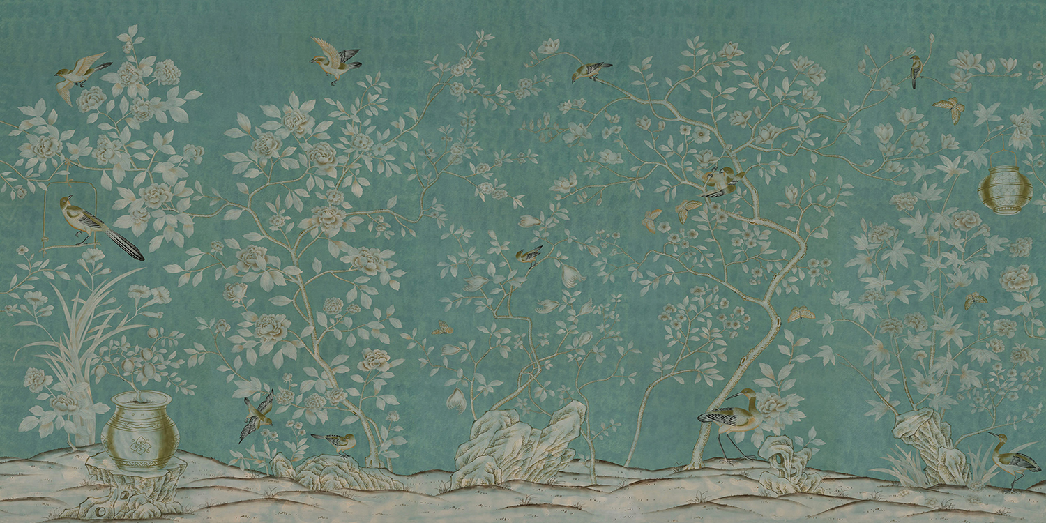 Обои ручная роспись Askew Sung Green - фото