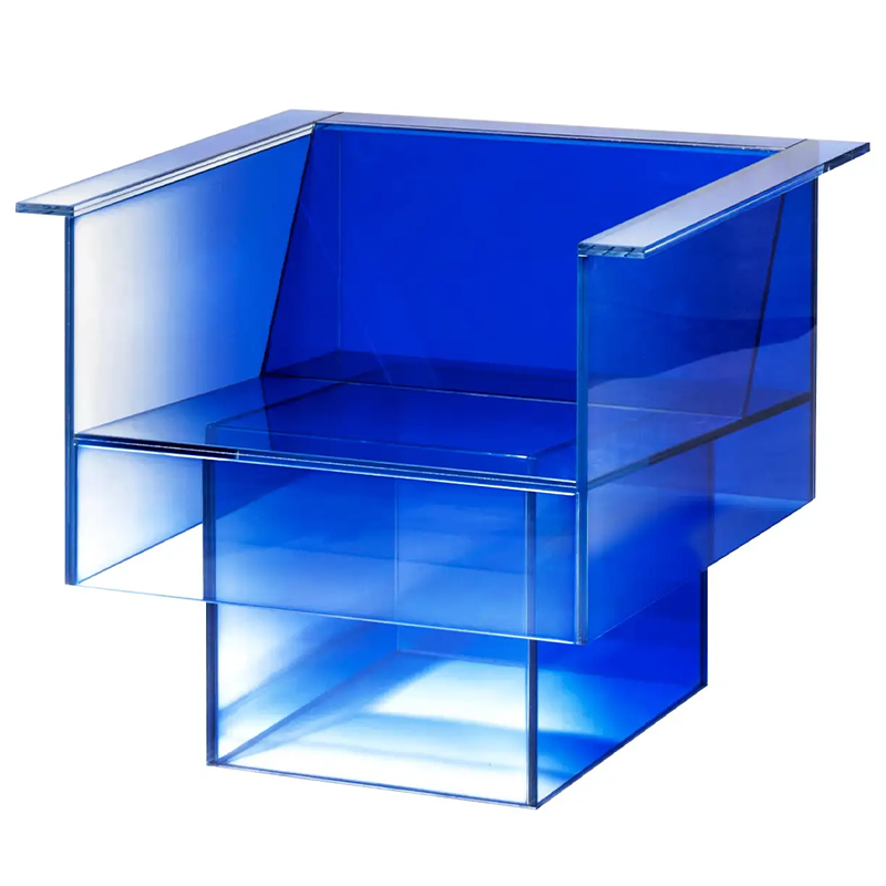 Дизайнерское Кресло Null Blue Glass Clear Armchair by Studio Buzao Прозрачный Синий Сапфирово-синий в Уфе | Loft Concept 