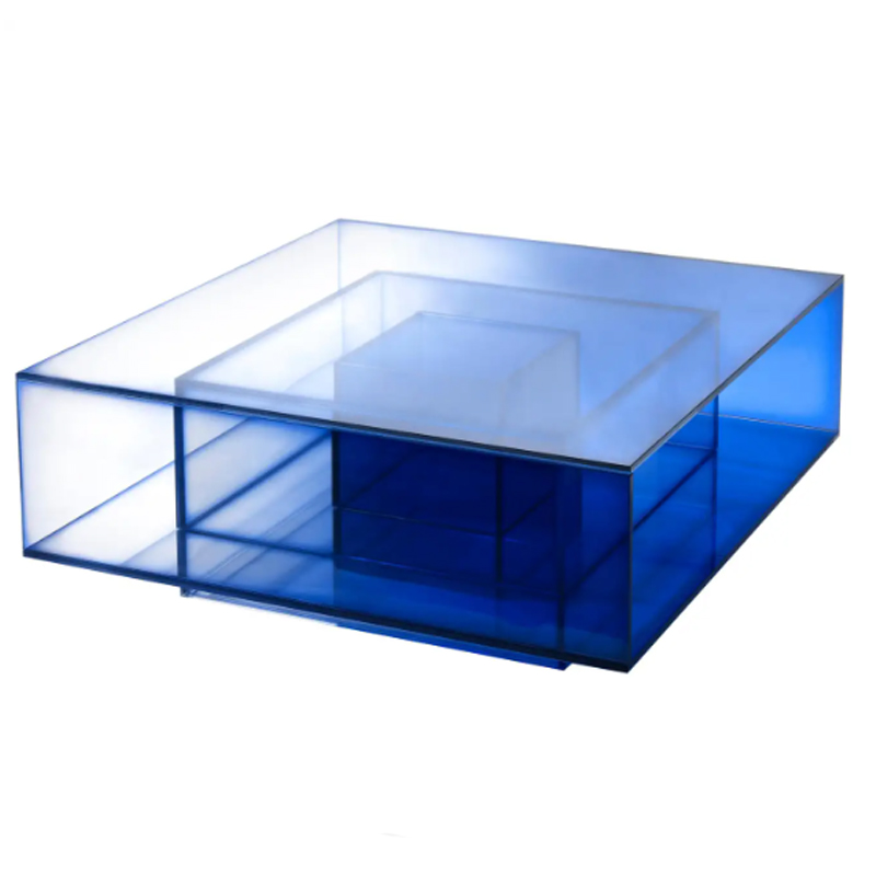 Кофейный Стол Null Blue Glass Clear Transition Color Coffee Table by Studio Buzao Customizable Синий в Уфе | Loft Concept 