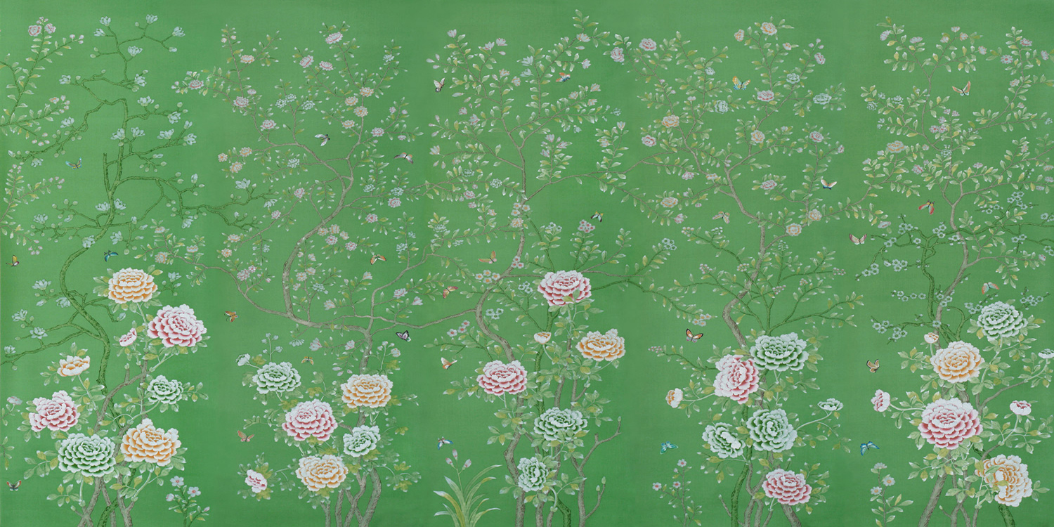 Обои ручная роспись Chelsea Emerald Green - фото