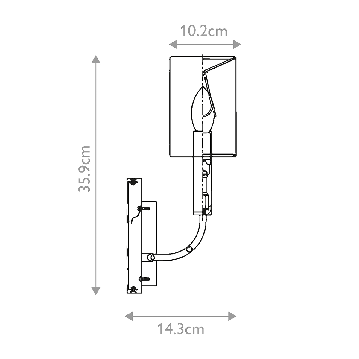 Бра с прямоугольным основанием и белым цилиндрическим льняным абажуром Feiss в Уфе