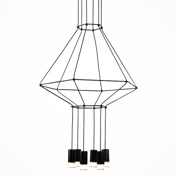 Vibia Wireflow Chandelier 0307 LED Suspension lam  Черный в Уфе | Loft Concept 