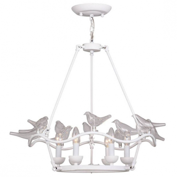 Люстра Dove Chandelier Glass Bird 6 White Белый в Уфе | Loft Concept 