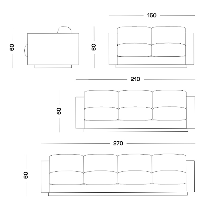 Дизайнерский кожаный диван черный Poltronova Saratoga Sofa в Уфе