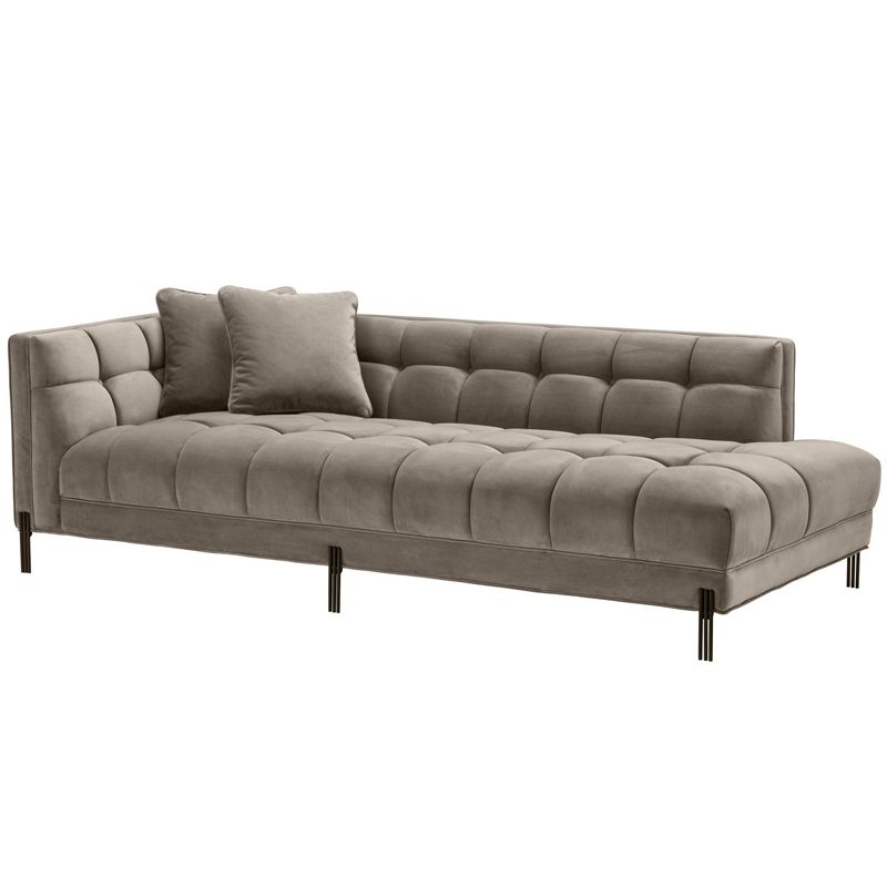 Кушетка Eichholtz Lounge Sofa Sienna Left greige Бежево-серый Темная бронза в Уфе | Loft Concept 