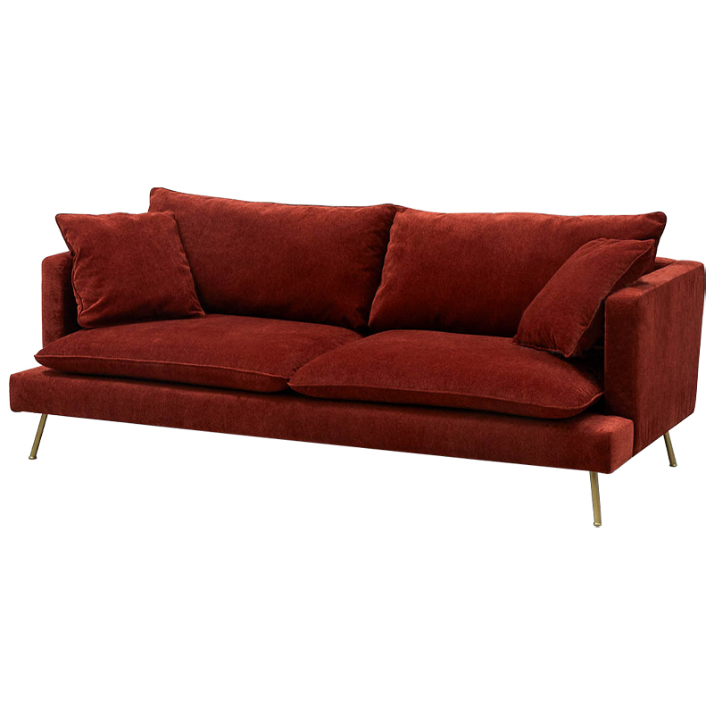 Диван Lambert Sofa Red Красный Красный Золотой в Уфе | Loft Concept 