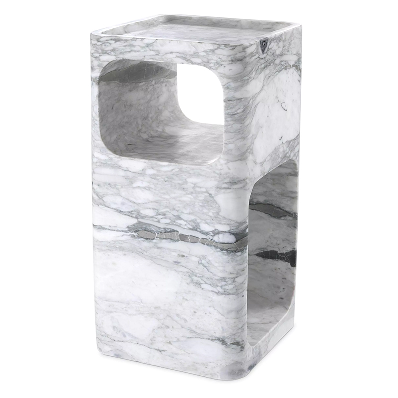 Приставной стол Eichholtz Side Table Adler Marble Белый Мрамор Bianco в Уфе | Loft Concept 