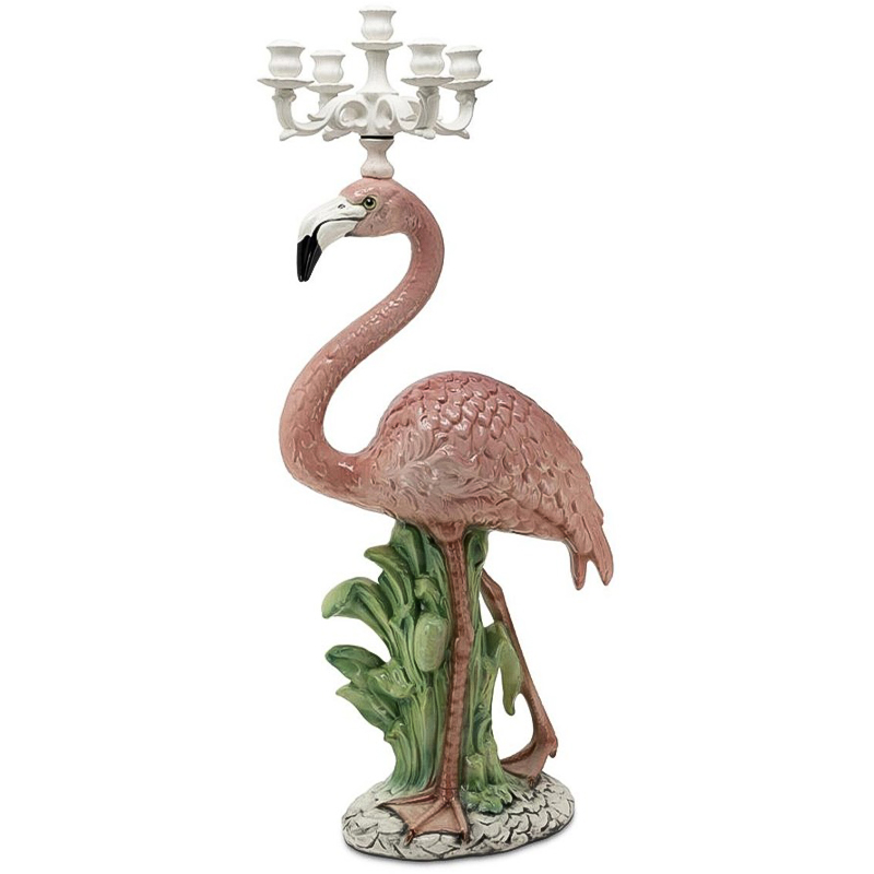 Подсвечник Candleholder Flamingo Bisc Розовый Зеленый Белый в Уфе | Loft Concept 