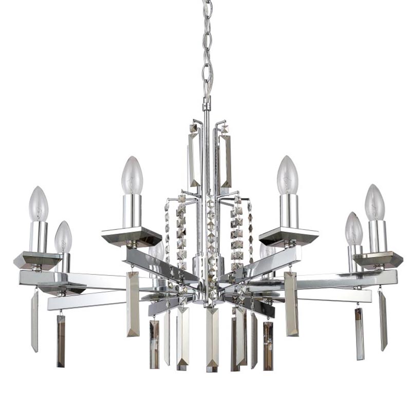 Люстра Vivien Crystal Chrome Chandelier 8 Хром Серый в Уфе | Loft Concept 