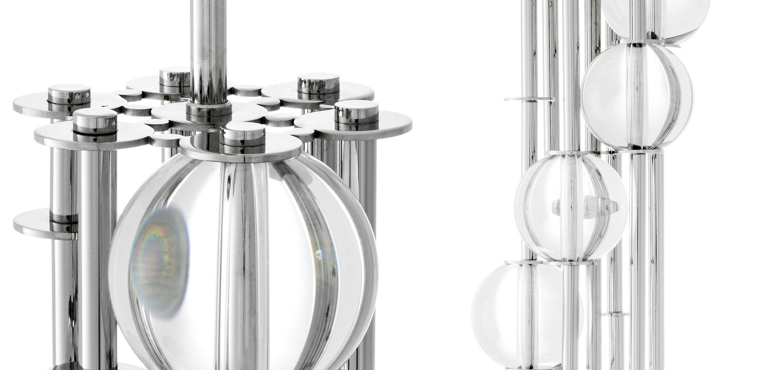 Торшер Eichholtz Floor Lamp Lorenzo Nickel & white - фото