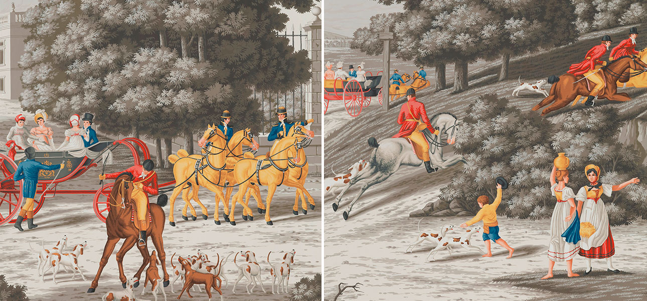 Обои ручная роспись La Chasse de Compiègne Jacquemart on Eau Forte - фото