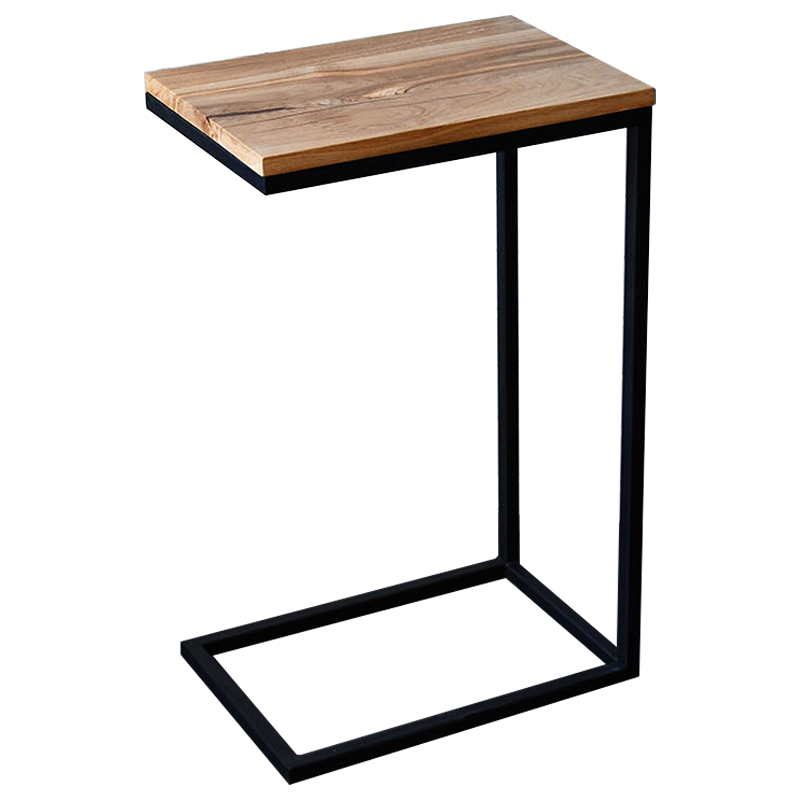 Приставной стол Hanson Industrial Metal Rust Side Table Светлый дуб Черный в Уфе | Loft Concept 