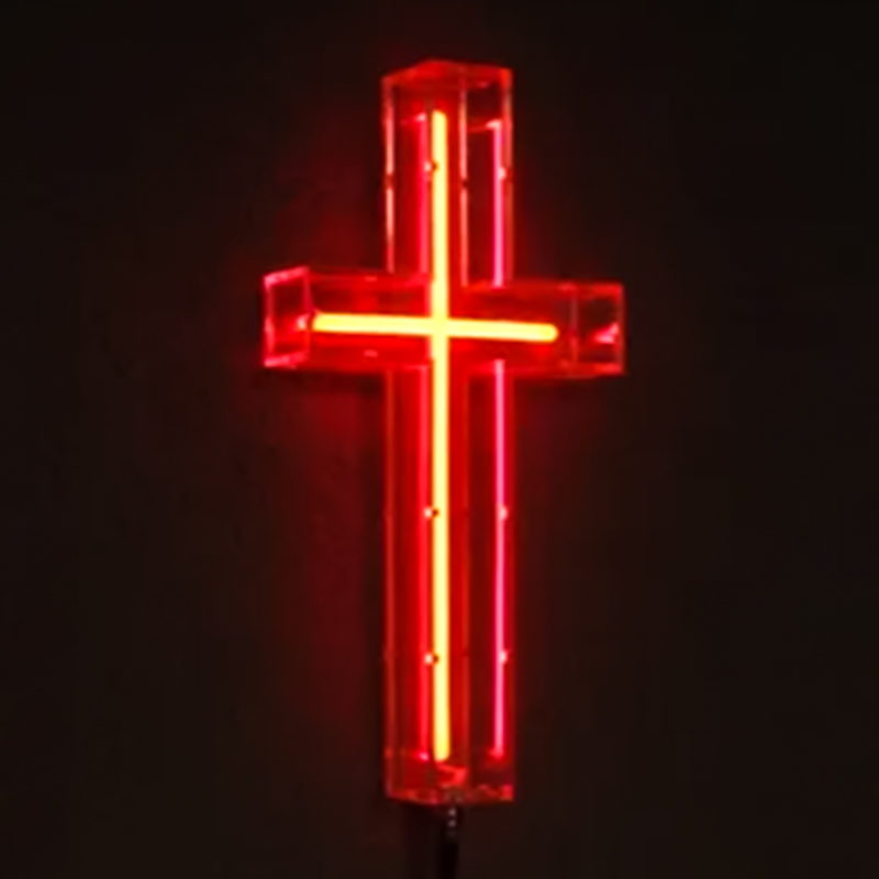 Неоновая настенная лампа Red Cross Neon Wall Lamp Красный Прозрачный в Уфе | Loft Concept 