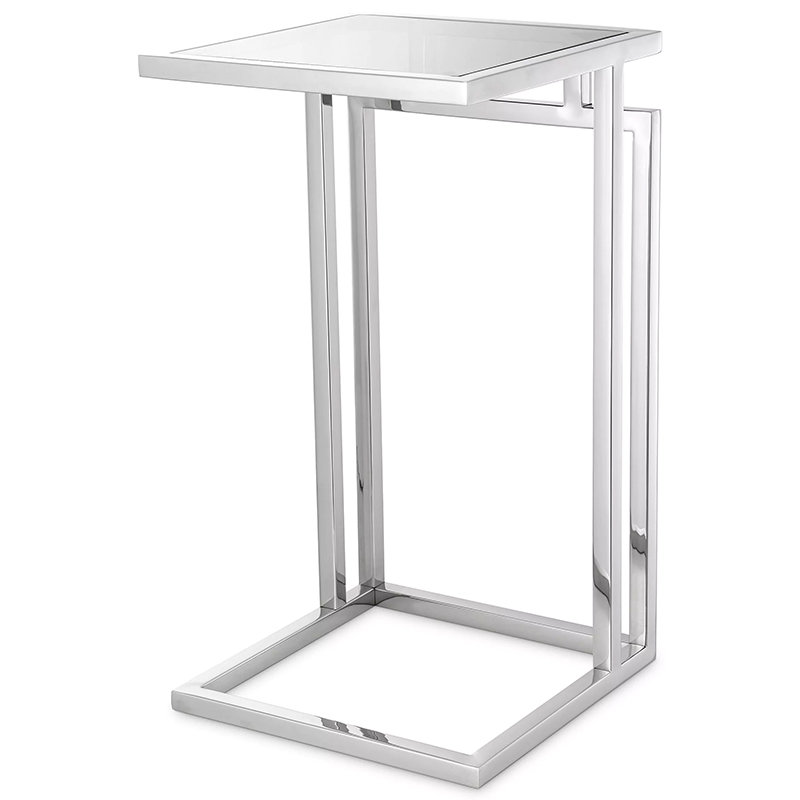 Приставной стол Eichholtz Side Table Marcus Chrome Стекло Смок Хром в Уфе | Loft Concept 