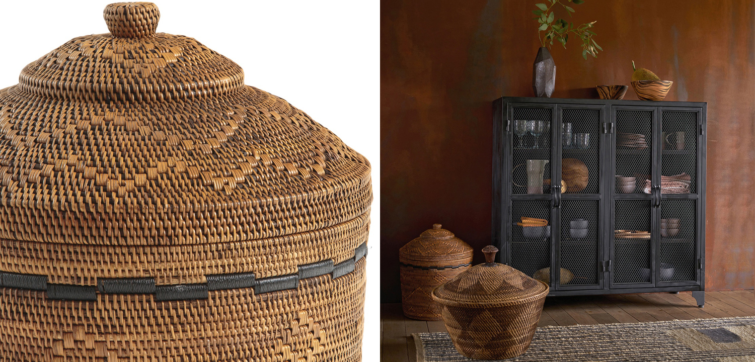 Корзина Wicker bamboo and rattan - фото