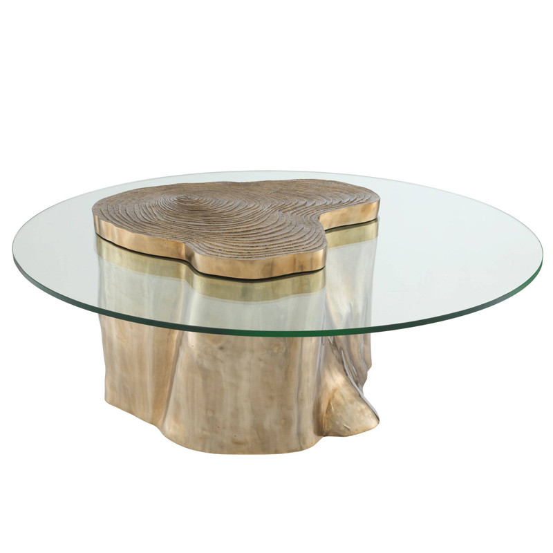 Кофейный стол Eichholtz Coffee Table Urban Латунь Прозрачный в Уфе | Loft Concept 