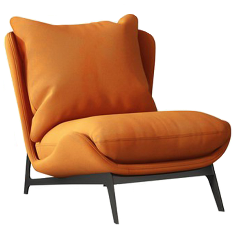 Кресло Maxwell Orange Textile Leather Armchair Оранжевый Черный в Уфе | Loft Concept 