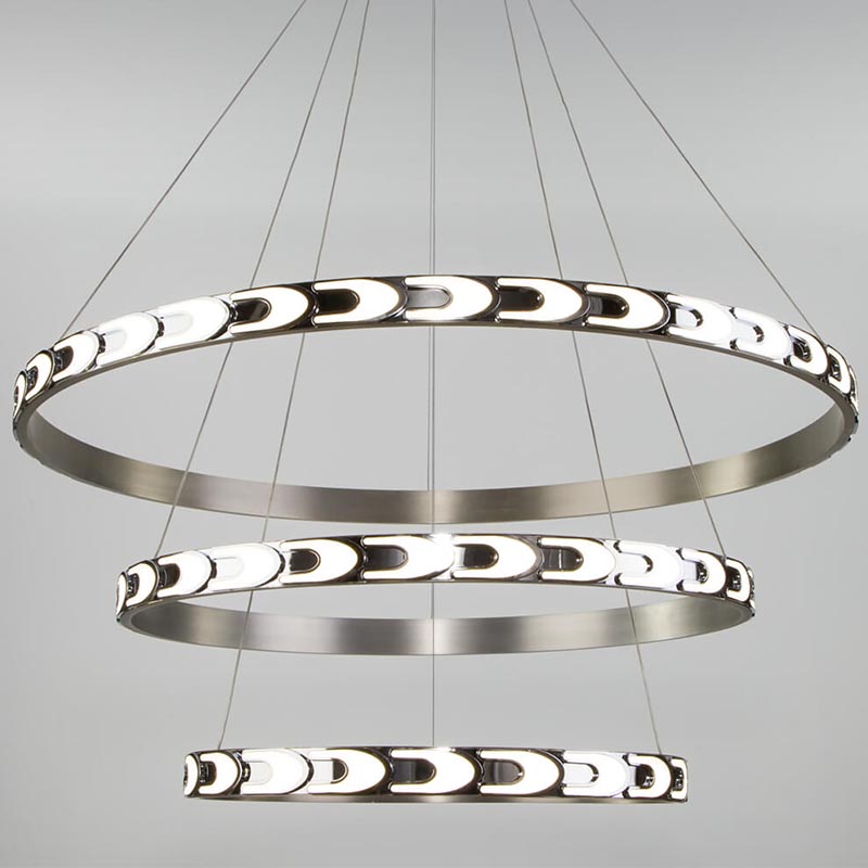 Люстра Maoris 3 Ring Horizontal Chandelier Никель Сатин в Уфе | Loft Concept 