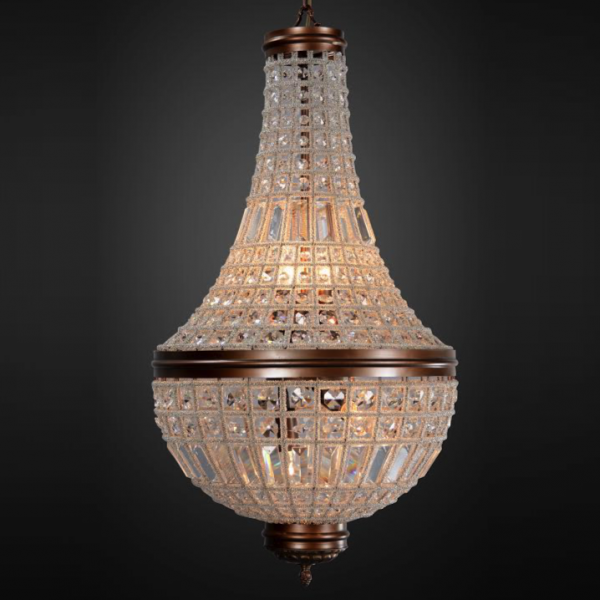 Люстра RH 19th c. Casbah Crystal Pendant Tall 45 Темная бронза винтаж в Уфе | Loft Concept 