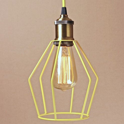 Подвесной светильник Wire Cage Pendant Trew Yellow Желтый в Уфе | Loft Concept 