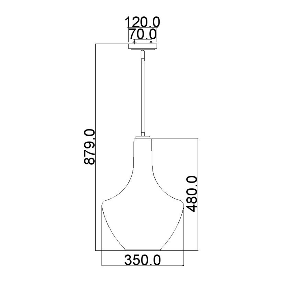 Подвесной светильник прозрачный стеклянный органической формы Kichler в Уфе