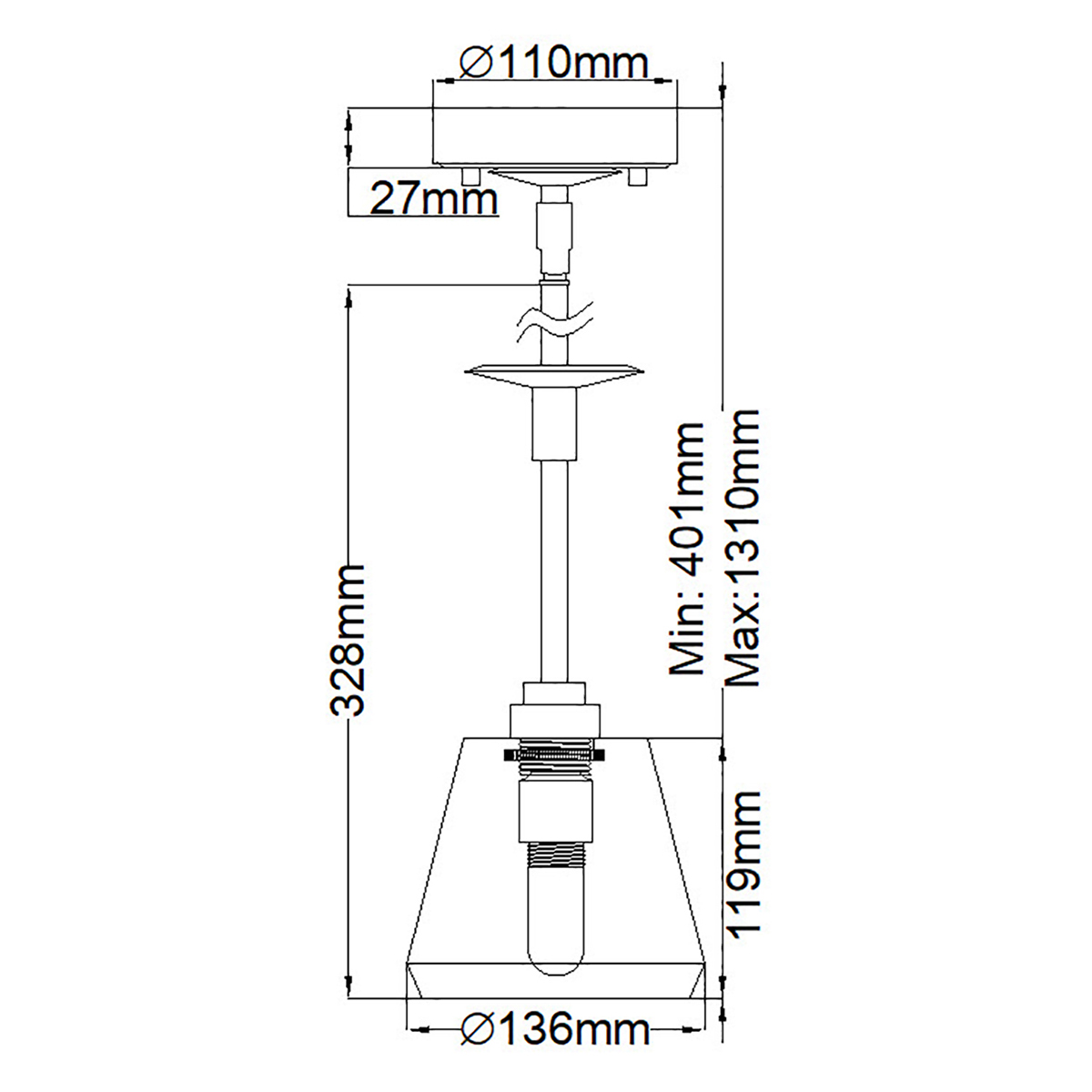 Подвесной светильник хромированного цвета с граненым прозрачным стеклянным плафоном Elstead Lighting в Уфе